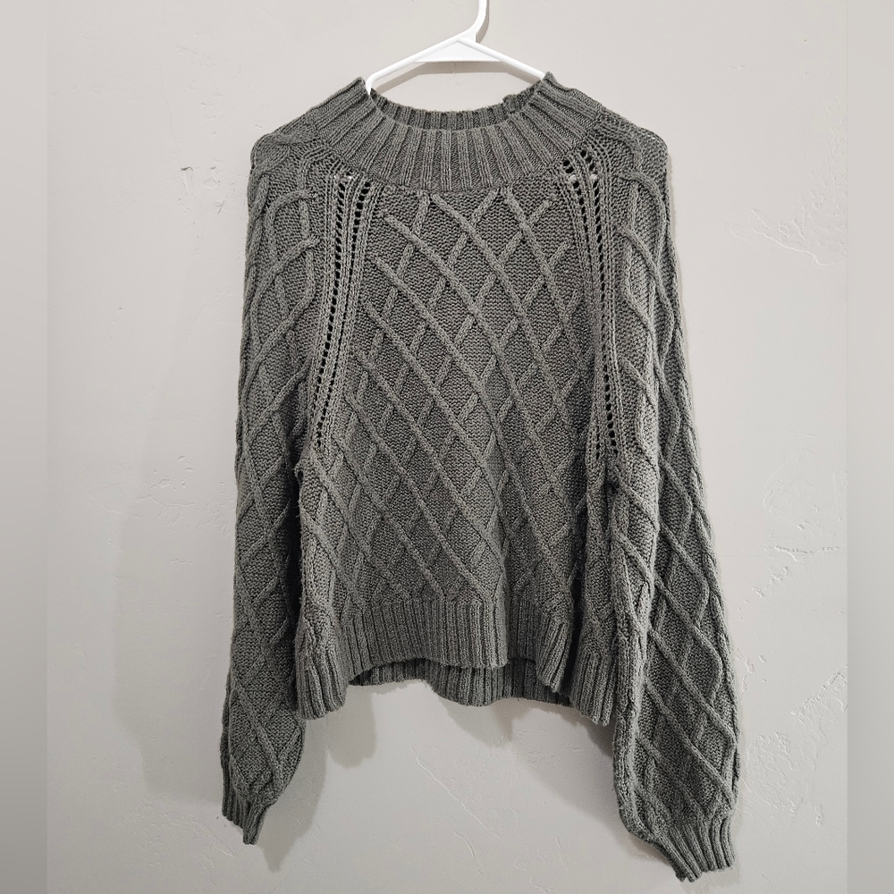AEO Mock Turtleneck Cable Knit Sweater Size L